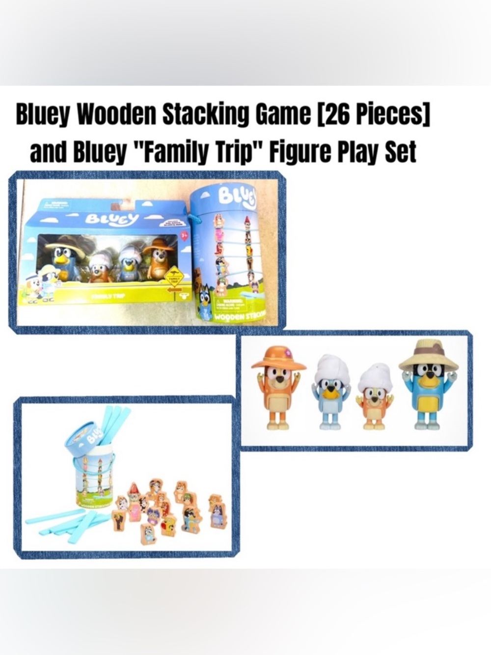 Bluey Wooden Stacking Game & Figure Play Set